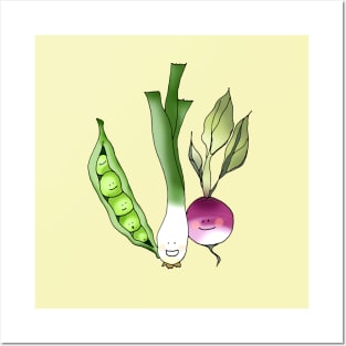 cute vegetables cartoon Posters and Art